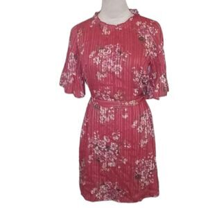 LOFT Red Floral Mini Dress Size S petite.